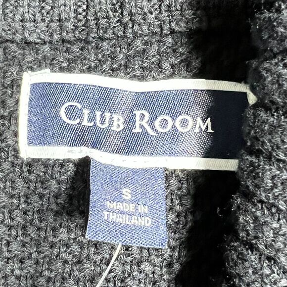 Club Room Sweater Mens Small Black Chunky Shawl Collar Cardigan NWT MSRP $70 - Picture 6 of 8